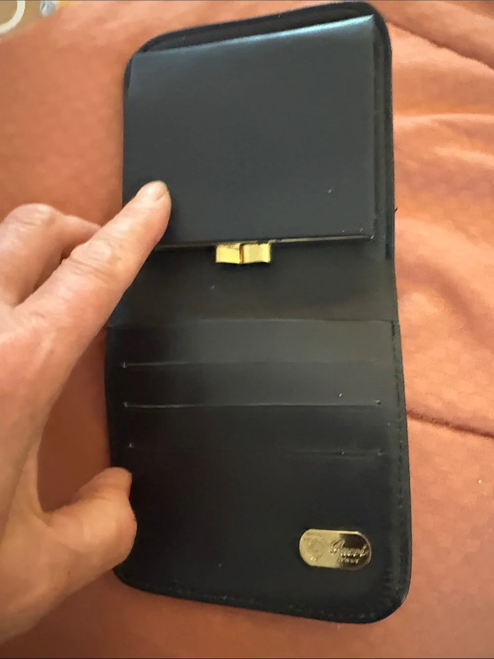 Gucci Green GG Canvas Wallet with Navy and Red Web Stripe